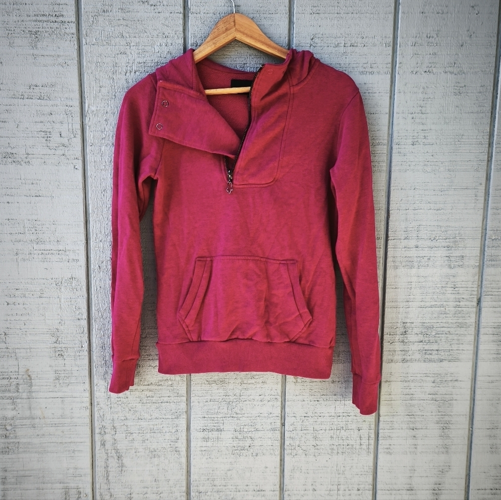 RARE y2k Fox Racing Embroidered Hooded Sweatshirt sz S Pink Black Moto Biker